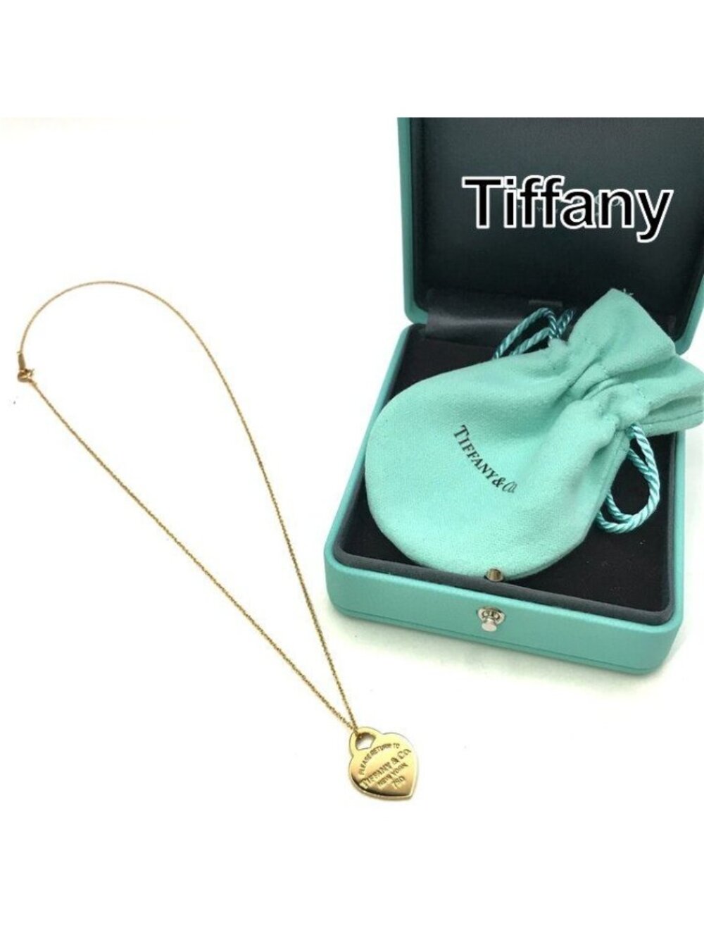 Tiffany & Co 18k 750 Return to Tiffany Heart Tag Necklace Gold